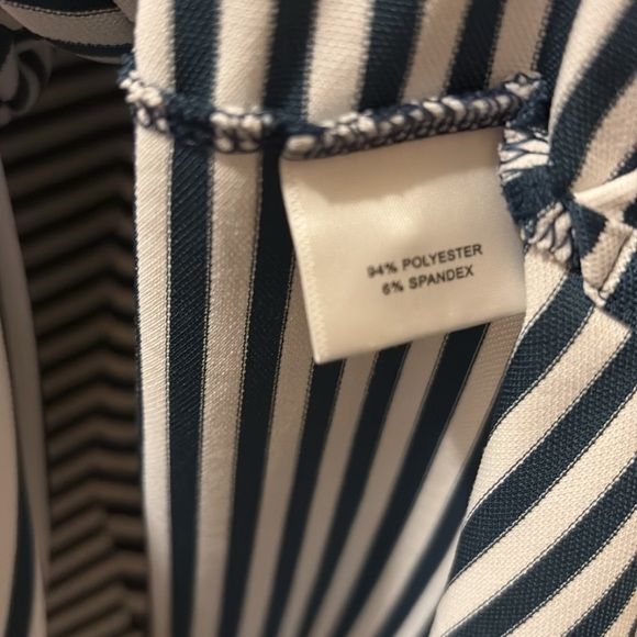 Peter Millar green and White Striped golf Polo Shirt - size XL - Picture 4 of 6